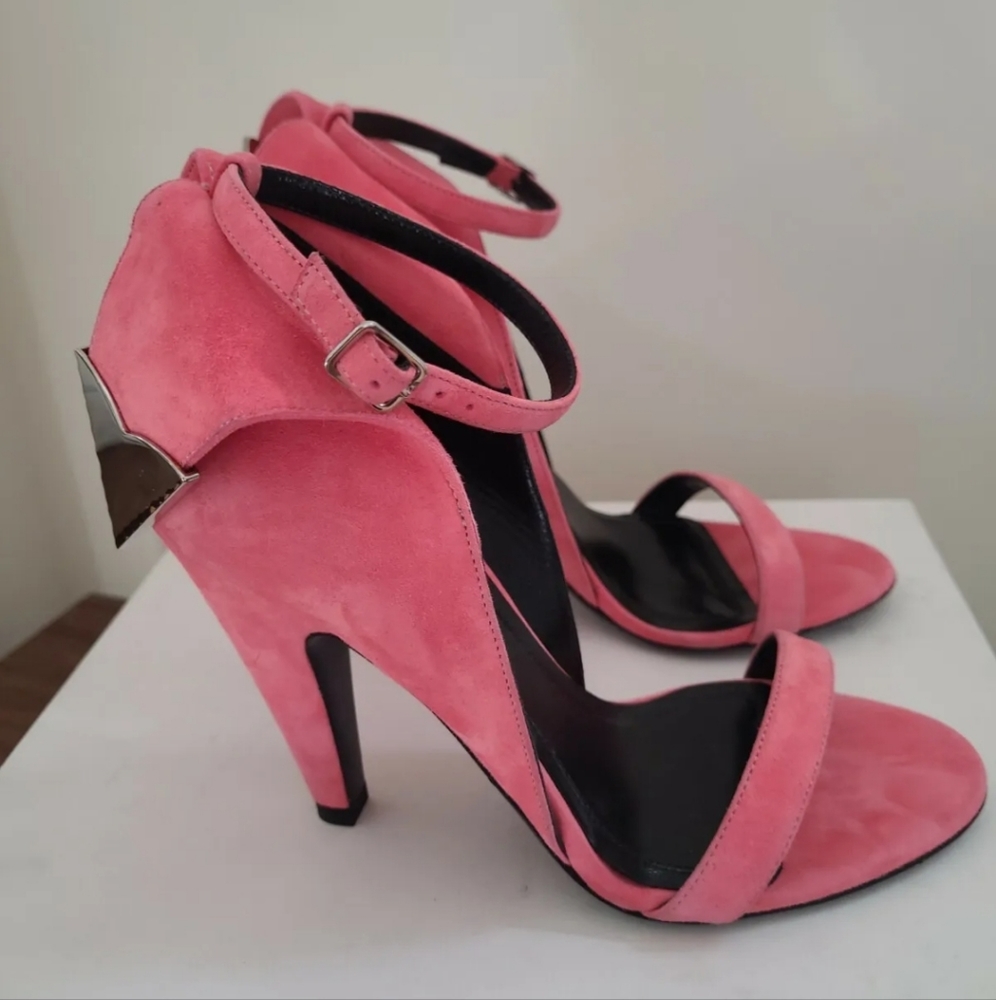 CALVIN KLEIN 205W39NYC Leititia Sandals, Rose Suede, Womens 36.5
